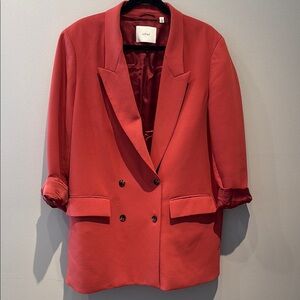 Aritzia Wilfred Red Double-Breasted Women's Blazer